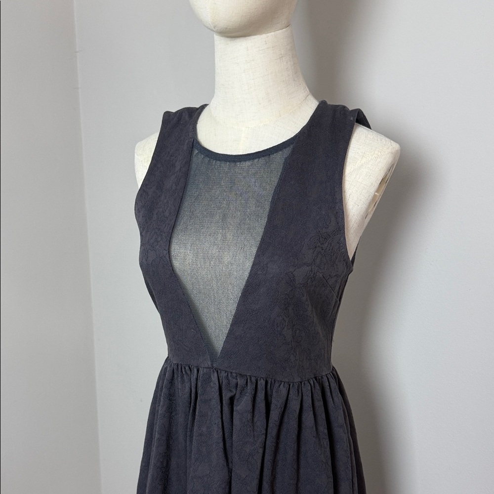 Free People Charcoal Knit Top